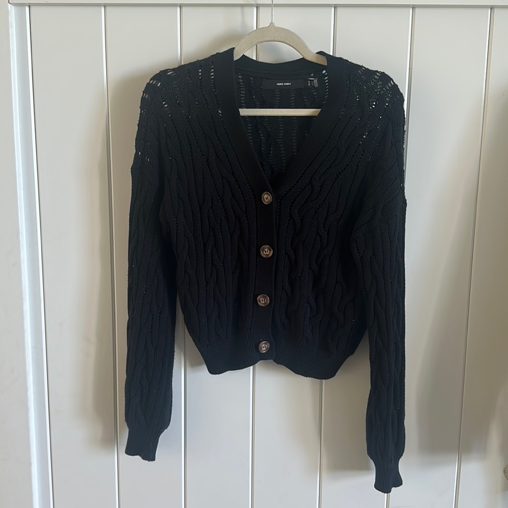 Vero moda black button down sweater